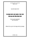 Tóm tắt luận văn Thạc sĩ Luật học: Thi hành pháp luật quản lý rác thải trên địa bàn tỉnh Vĩnh Phúc