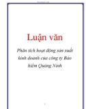 Luận văn: Phân tích hoạt động sản xuất kinh doanh của công ty Bảo hiểm Quảng Ninh