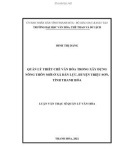 Luận văn Thạc sĩ Quản lý văn hóa: Quản lý thiết chế văn hóa trong xây dựng nông thôn mới ở xã Dân Lực, huyện Triệu Sơn, tỉnh Thanh Hóa