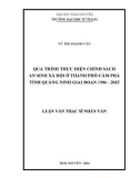 Luận văn Thạc sĩ Nhân văn: Quá trình thực hiện chính sách an sinh xã hội ở thành phố Cẩm Phả tỉnh Quảng Ninh giai đoạn 1986 - 2015