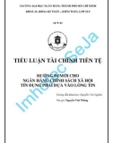 Tiểu luận Hướng đi mới cho ngân hàng chính sách xã hội tín dụng phải dựa vào lòng tin