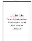 Luận văn: Đề xuất 1 số giải pháp quản lý môi trường tại các xã nghèo tại Hà Nội ( Hà Tây cũ)