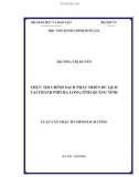 Luận văn Thạc sĩ Chính sách công: Thực thi chính sách phát triển du lịch tại thành phố Hạ Long, tỉnh Quảng Ninh