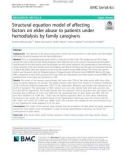 Structural equation model of affecting factors on elder abuse to patients under hemodialysis by family caregivers