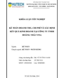 Khóa luận tốt nghiệp: Kế toán doanh thu, chi phí và xác định kết quả kinh doanh tại Công ty TNHH Hoàng thái Vina