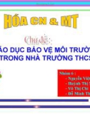 Đề tài: Giáo dục bảo vệ môi trường trong nhà trường THCS