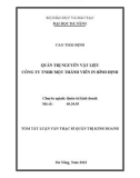 Tóm tắt luận văn thạc sĩ: Quản trị nguyên vật liệu Công ty TNHH một thành viên In Bình Định