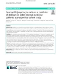 Neutrophil-lymphocyte ratio as a predictor of delirium in older internal medicine patients: A prospective cohort study