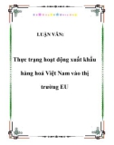 Luận văn tốt nghiệp: Thực trạng hoạt động xuất khẩu hàng hoá Việt Nam vào thị trường EU