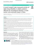 A novel Longshi Scale measured activity of daily living disability in elderly patients affected by neurological diseases: A multicenter cross-sectional study in China