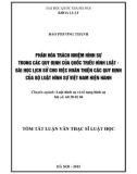 Tóm tắt luận văn Thạc sĩ Luật học: Phân hóa trách nhiệm hình sự trong các quy định của Quốc triều hình luật