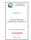 Luận văn Thạc sĩ Kinh tế phát triển: Giải pháp giảm nghèo tại huyện Đức Cơ, tỉnh Gia Lai