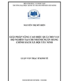 Luận văn Thạc sĩ Kinh tế: Giải pháp nâng cao hiệu quả cho vay hộ nghèo tại chi nhánh ngân hàng chính sách xã hội Tây Ninh