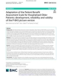 Adaptation of the Patient Beneft Assessment Scale for Hospitalised Older Patients: Development, reliability and validity of the P-BAS picture version