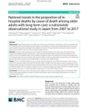 National trends in the proportion of inhospital deaths by cause of death among older adults with long-term care: A nationwide observational study in Japan from 2007 to 2017