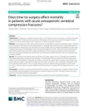 Does time-to-surgery afect mortality in patients with acute osteoporotic vertebral compression fractures?