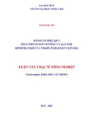 Luận văn Thạc sĩ Nông nghiệp: Đánh giá hiệu quả kích thích sinh trưởng và hạn chế bệnh hại ngô của vi khuẩn Bacillus bản địa