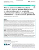 What do geriatric rehabilitation patients and experts consider relevant? Requirements for a digitalised e-coach for sustainable improvement of nutrition and physical activity in older adults – a qualitative focus group study