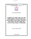 Luận án tiến sĩ Y học: Nghiên cứu điều trị ung thư phổi không tế bào nhỏ giai đoạn IIIB, IV bằng hóa trị phác đồ cisplatin kết hợp với paclitaxel hoặc etoposide