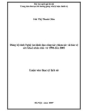 Luận văn Thạc sĩ Lịch sử: Đảng bộ tỉnh Nghệ An lãnh đạo công tác chăm sóc và bảo vệ sức khoẻ nhân dân từ 1996 đến 2005