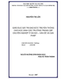 Luận văn Thạc sĩ Triết học: Giáo dục giá trị đạo đức truyền thống cho học sinh các trường Trung cấp chuyên nghiệp ở Hà Nội – vấn đề và giải pháp