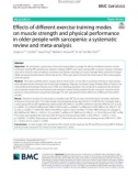 Effects of different exercise training modes on muscle strength and physical performance in older people with sarcopenia: A systematic review and meta-analysis