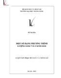 Luận văn Thạc sĩ Toán và thống kê: Một số dạng phương trình lượng giác và cách giải