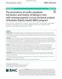 The association of cardio-metabolic risk factors and history of falling in men with osteosarcopenia: A cross-sectional analysis of Bushehr Elderly Health (BEH) program