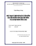 Luận văn Thạc sĩ Giáo dục học: Thực trạng và biện pháp quản lý bồi dưỡng giáo viên trường trung học phổ thông ở các huyện trong tỉnh Cà Mau