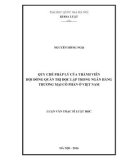 Luận văn Thạc sĩ Luật học: Quy chế pháp lý của thành viên hội đồng quản trị độc lập trong ngân hàng thương mại cổ phần ở Việt Nam