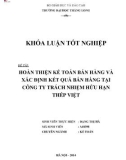 Khóa luận tốt nghiệp: Hoàn thiện kế toán bán hàng và xác định kết quả bán hàng tại Công ty Trách nhiệm hữu hạn Thép Việt