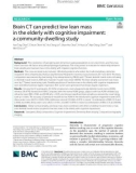 Brain CT can predict low lean mass in the elderly with cognitive impairment: A community-dwelling study