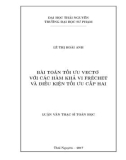 Luận văn Thạc sĩ Toán học: Bài toán tối ưu vectơ với các hàm khả vi Fréchet và điều kiện tối ưu cấp hai