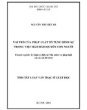 Tóm tắt luận văn Thạc sĩ Luật học: Vai trò của pháp luật tố tụng hình sự trong việc bảo đảm quyền con người