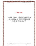 Luận văn Thẩm định tài chính của ngân hàng trong hoạt động cho vay