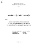 Khóa luận tốt nghiệp chuyên ngành Kế toán: Hoàn thiện kế toán thành phẩm và tiêu thụ thành phẩm tại Công ty Cổ phần Gốm xây dựng Giếng Đáy Quảng Ninh