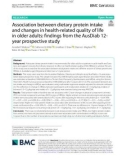 Association between dietary protein intake and changes in health-related quality of life in older adults: Findings from the AusDiab 12- year prospective study