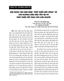 Báo cáo Nội dung của khái niệm 'phát triển bền vững' và con đường đảm bảo tồn tại và phát triển tiếp theo của loài người. 