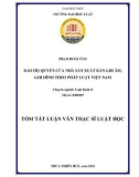 Tóm tắt Luận văn Thạc sĩ Luật học: Bảo hộ quyền của nhà sản xuất bản ghi âm, ghi hình theo pháp luật Việt Nam