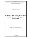 Luận văn Thạc sĩ Du lịch: Nghiên cứu chất lượng chương trình du lịch vùng phi quân sự (DMZ) ở Quảng Trị