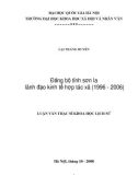 Luận văn Thạc sĩ Khoa học lịch sử: Đảng bộ tỉnh Sơn La lãnh đạo kinh tế hợp tác xã (1996 - 2006)