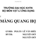 Chuyên đề VẬT LÍ ỨNG DỤNG MÀNG QUANG HỌC 