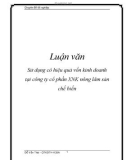 Luận văn: Sử dụng có hiệu quả vốn kinh doanh tại công ty cổ phần XNK nông lâm sản chế biến