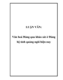 LUẬN VĂN: Văn hoá Đảng qua khảo sát ở Đảng bộ tỉnh quảng ngãi hiện nay