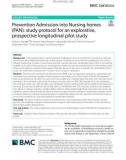 Prevention Admission into Nursing homes (PAN): Study protocol for an explorative, prospective longitudinal pilot study