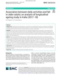 Association between daily activities and fall in older adults: An analysis of longitudinal ageing study in India (2017–18)