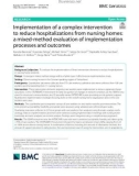 Implementation of a complex intervention to reduce hospitalizations from nursing homes: a mixed-method evaluation of implementation processes and outcomes