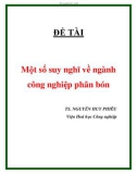 ĐỀ TÀI Một số suy nghĩ về ngành công nghiệp phân bón 