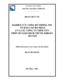 Tóm tắt Luận văn Thạc sĩ Kế toán: Nghiên cứu công bố thông tin về báo cáo bộ phận của các công ty niêm yết trên Sở Giao dịch chứng khoán Hà Nội