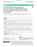 Is Frailty Index a better predictor than pre‑stroke modifed Rankin Scale for neurocognitive outcomes 3‑months post‑stroke?